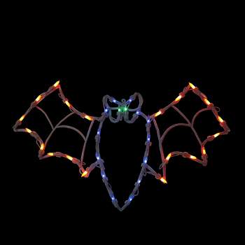 Northlight 15" Bat Halloween Window Silhouette Decoration - Orange/Blue