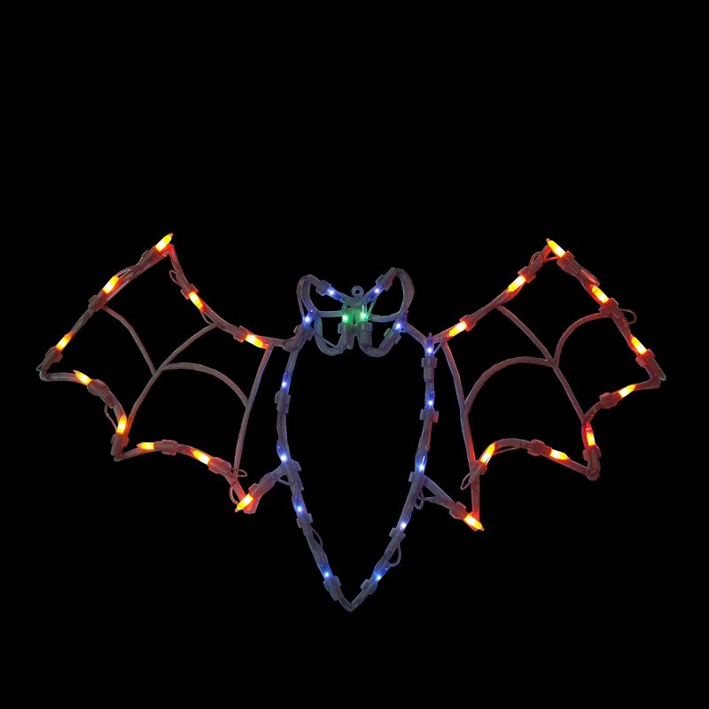 Northlight 15" Bat Halloween Window Silhouette Decoration - Orange/Blue, 1 of 5