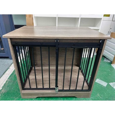 Coucheta dog Crate Furniture – Heavy Duty Indoor Kennel with/ 2 Doors, Wooden Pet Cage End Table, Anti-Chew/Anti-Escape