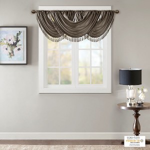 MAYEERTY Faux Silk Waterfall Embellished Valance - 1 of 4