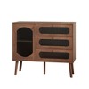 Spacious Accent Cabinet with 3 Drawers and Door, Wooden Storage Cabinet with Shelves, Retro Finish, Sturdy and Safe with Anti-toppling Device - 3 of 4