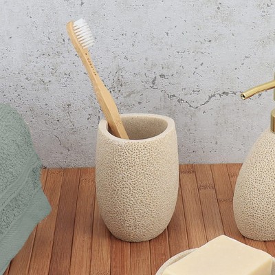 Evideco French Home Goods Elegant Sea Sponge Inspired Tumbler / Toothbrush Holder - Oceanic Charm