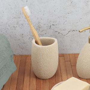 Evideco French Home Goods Elegant Sea Sponge Inspired Tumbler / Toothbrush Holder - Oceanic Charm - 1 of 4