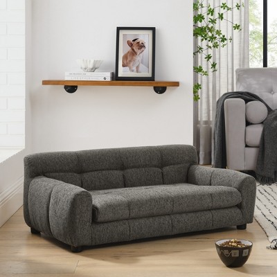 Grungis Linen Dog Bed with Backrest and Armrests,Rectangular Pet Bed Sofa for Small and Medium-Sized Dogs