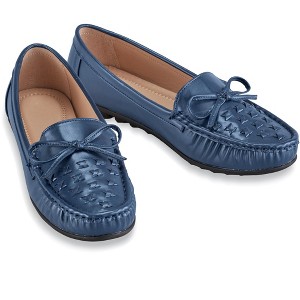 Collections Etc Woven Textured Padded Insoles Slip-On Loafers - 1 of 3