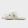 Kids' Pippa Embroidered Flower Slippers - Cat & Jack™ Cream - 2 of 4