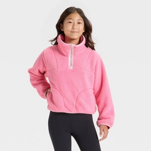 Girls' High Pile 1/2 Zip Pullover - All In Motion™ - 1 of 3
