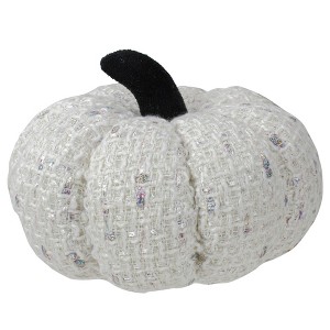 Northlight Knitted Fall Harvest Pumpkin - 7" - Ivory - 1 of 4