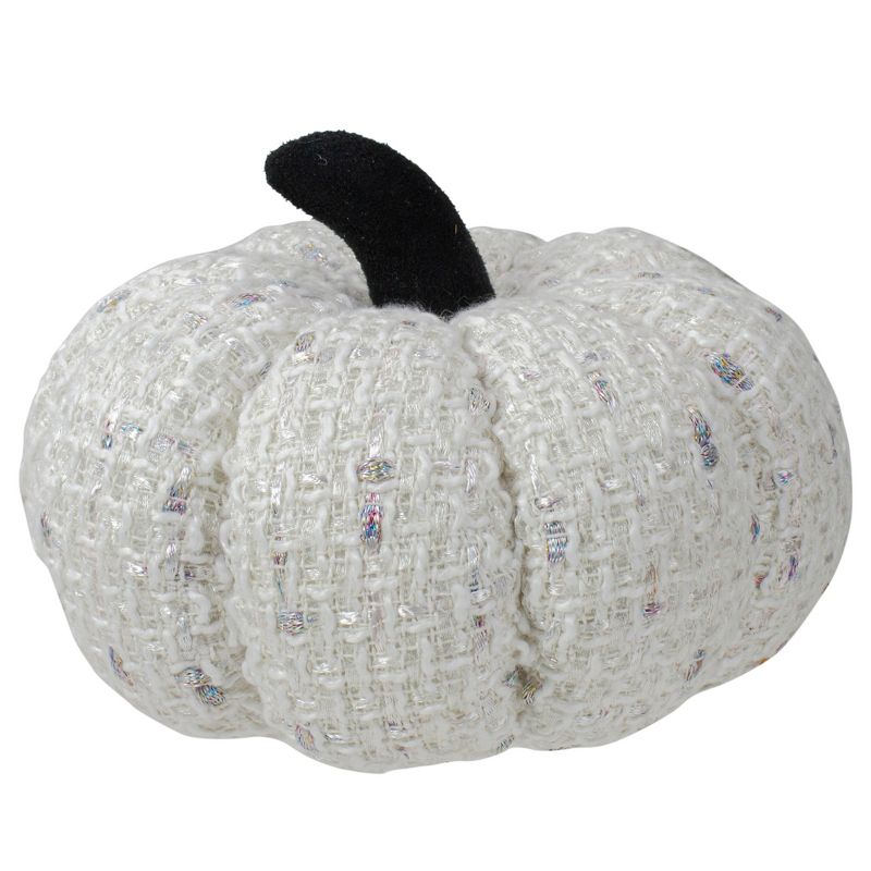 Northlight 7" Ivory Knitted Fall Harvest Tabletop Pumpkin, 1 of 5