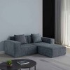 2-Seat Combination Modular Sofa, Oversized Sofa with 1 Ottoman, Flexible Configuration Sofa with Corduroy Fabric and Foam Filling-Baofuwish - 3 of 4