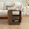 vidaXL Square Coffee Table in Brown Oak Finish - Modern Design Living Room Table with Storage Shelves, Made from Durable Engineered Wood - 2 of 4