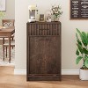 Fluted Tilt Out, Hidden Garbage 10 Gallon, Freestanding Dog Proof Trash Cabinet, for Kitchen Dining Living Room, Walnut - 3 of 4