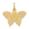 Black Bow Jewelry 14k Yellow Gold Satin and Diamond Cut Butterfly Charm, 17mm - 3 of 4