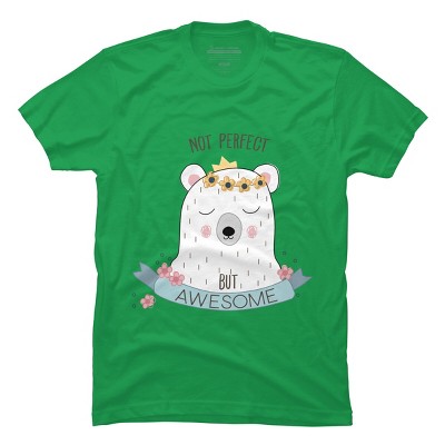 Men's Design By Humans I'm Awesome Flower Crown Polar Bear By T-Shirt