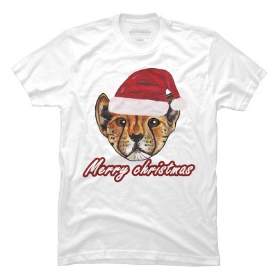 Men's Design By Humans Christmas cheetah By susserain T-Shirt
