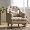 Modern Tufted Upholstered Accent Chair with High Back and Turned Oak Wood Legs for Living Room Bedroom-Baofuwish - 2 of 4