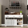 MAYEERTY Sideboard Buffet Srtorage Cabinet with 3 Drawers 2 Sliding Barn Doors 2 Adjustable Shelves White for Dining Room Kitchen - 3 of 4