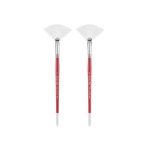 Creative Mark Polar Flo Professional Watercolor Brushes - Fan Assorted Size - Short Handle, Nickel-Plated Seamless Brass Ferrule - Art Paint Brushes - 1 of 4