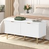 coucheta Modern Fluted Wooden Shoe Cabinet Bench - Compact Entryway Storage Solution (42 Inch) - 2 of 4