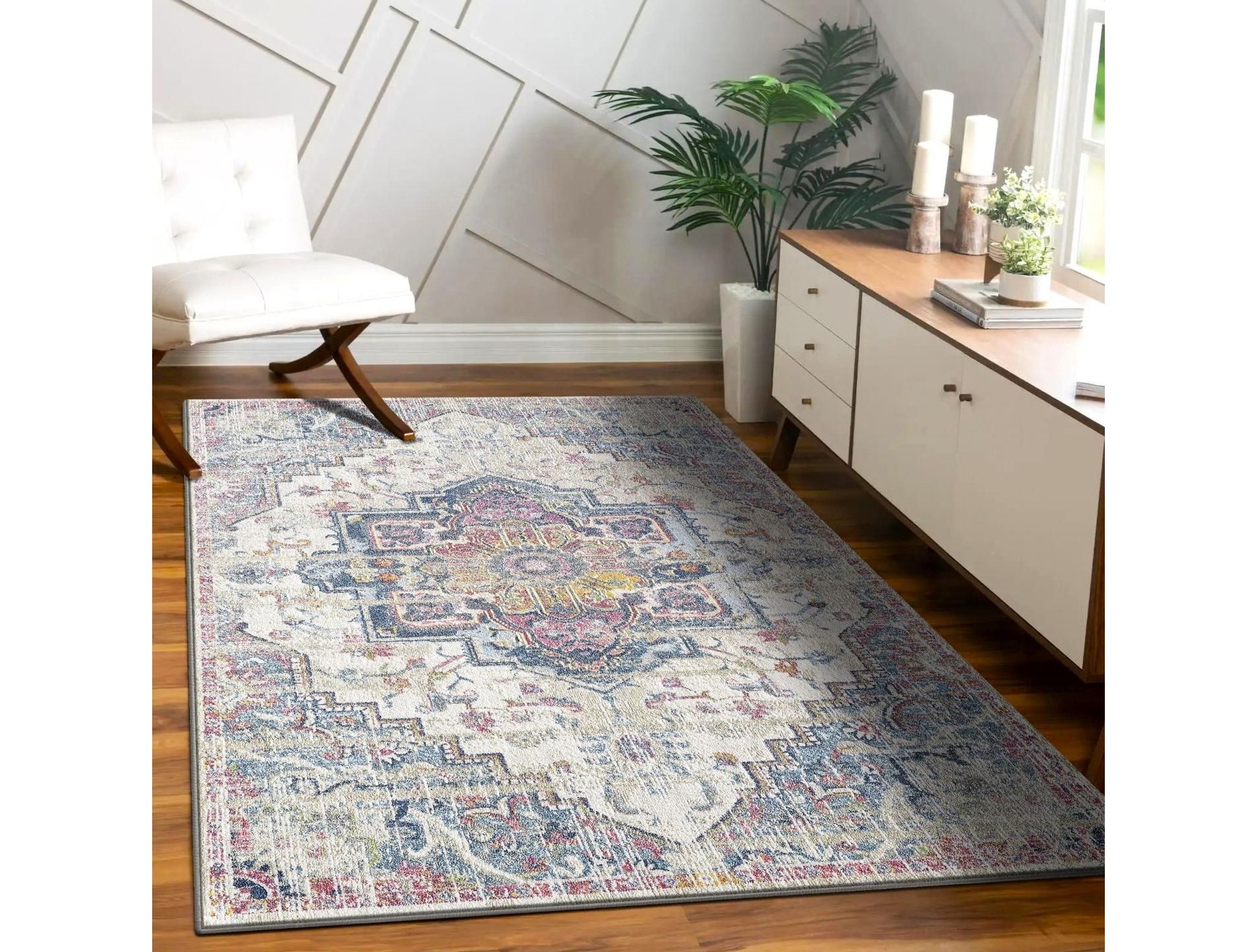 Luxe Weavers Floral Southwestern Multicolor 5x7 Indoor Area Rug Stain Resistant Carpet