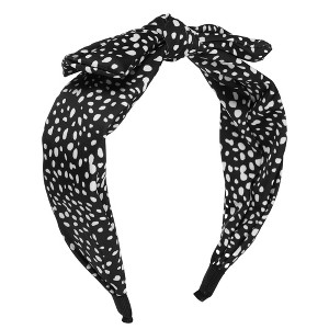 Unique Bargains Women's Fashion Leopard Spot Wide Bow Headbands - 1 of 4