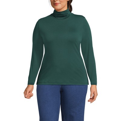 Lands' End Women's Lightweight Jersey Skimming Long Sleeve Turtleneck