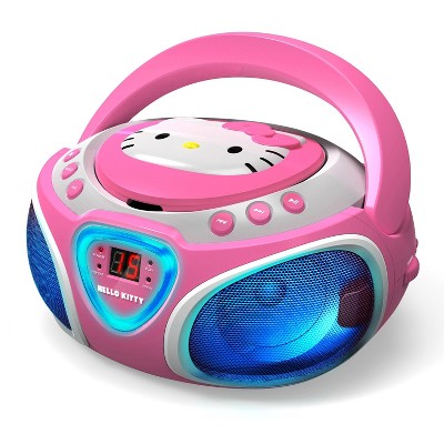 Hello Kitty CD Boombox with AM/FM Stereo Radio and LED Light Show (KT2025) - Pink