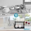 DOMETOUR 2Pcs Dish Drying Rack with Pot Organizer Rack 8 Tiers Pots Organizer and Dish Racks for Kitchen Counter Pot Lid Organizer and Dish Drainers - 4 of 4