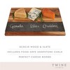 Twine Rustic Farmhouse Wood with Slate Cheese Board, Chalk Set, Acacia Wood and Natural Slate Cutting Board, Soapstone Chalk, Gourmet Gift Set, Brown - 2 of 4