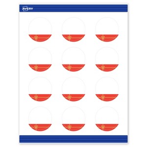 Avery Round Cards, 2" Diameter, Gold-Red Gift, Matte, 120ct - 1 of 4