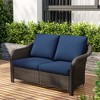 UPTION  Outdoor Patio Wicker Loveseat With Cushions - 4 of 4