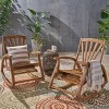 Sunview 2pk Acacia Wood Recliner Rocking Chairs - Teak - Christopher Knight Home: Weather-Resistant Patio Accent Furniture - image 3 of 4