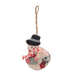 C&F Home Patchwork Snowman Ornament Set of 3 Ast - 1 of 4