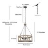 LNC Quaint 3-Light 15.5" Farmhouse Drum Small Chandelier, Brushed Black and Distressed Grayish White Wood - 3 of 4