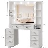 Vanity Table Modern with Charging Station and Lighted Mirror for Bedroom - 3irtyhousy - 4 of 4