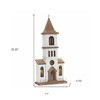 HomeRoots 25" Brown And White Wood And Metal Church Tabletop Sculpture - 3 of 4