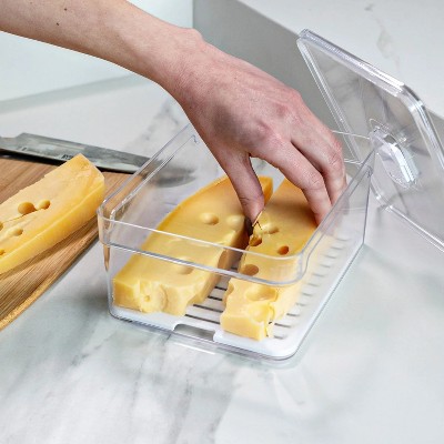 OU Fridge Organizer Bins with Vented Lid, Clear Stackable Refrigerator Storage Container, Produce Kitchen Storage Bin, BPA Free, 4 Pack — фото 4