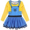 Universal Minions Girls 2 Piece Long Sleeve Glitter Tulle Dress and Footed Stockings for Toddlers - Size - 4T - 2 of 4