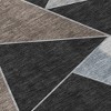 Chocolate Gray And Charcoal Geometric Washable Indoor Outdoor Area Rug - 4 of 4