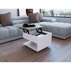 Lift Top Coffee Table with Concealed Storage and Open Side Shelf, Casters with Smart Locking Mechanism, Ideal for Living Room - 2 of 4