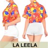 LA LEELA Women's Casual Beach Hawaiian Blouses Shirt Hawaii Blouse Short Sleeve Dress Tops Tee Button Down Summer Shirts for Women - 3 of 4