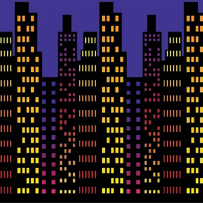 Beistle 4' x 30' Cityscape Backdrop 52122