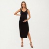 Anna-Kaci Women’s Maternity Tank Midi Dress with Soft Stretch Knit Fabric Flattering Side Ruching and Comfortable Body-Hugging Fit - 2 of 4