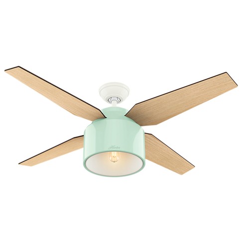 52 Cranbrook Mint Ceiling Fan With Light With Handheld Remote Hunter Fan