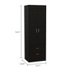 Gulches Modern Armoire, Double Door, Two Drawers, Metal Handles, White Finish, 10.9"W x 43.9"H - 3 of 4