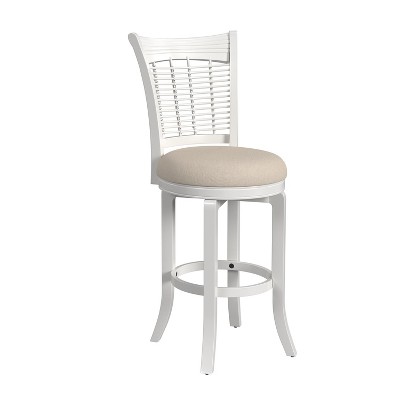 Bayberry Wood Bar Height Swivel Stool White - Hillsdale Furniture: Upholstered, Farmhouse Style, 250lb Capacity