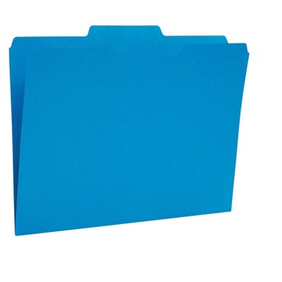 MyOfficeInnovations Colored Top-Tab File Folders 3 Tab Blue Letter Size 24/Pack 659787