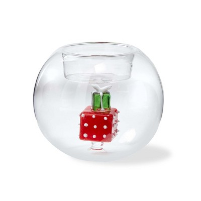 Tag Gifts Globe Tealight Holder - Clear Candle Holder for Tealight & Votive Candles, Everyday Use, 3" x 3" x 2.5"