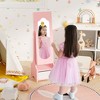 Costway Kids Vanity Set Princess Makeup Dressing Table & Chair Set with Jewelry Armoire White/Pink - 2 of 4