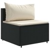 vidaXL Patio Lounge Set with Cushions Sectional Sofa Garden Backyard Poly Rattan - Black and Cream 8 Piece - 4 of 4